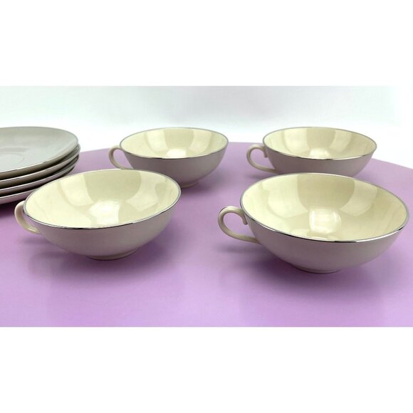 Vintage 50s cups and saucers set, Encore Franciscan fine china, tea for 2 - Picture 4 of 10